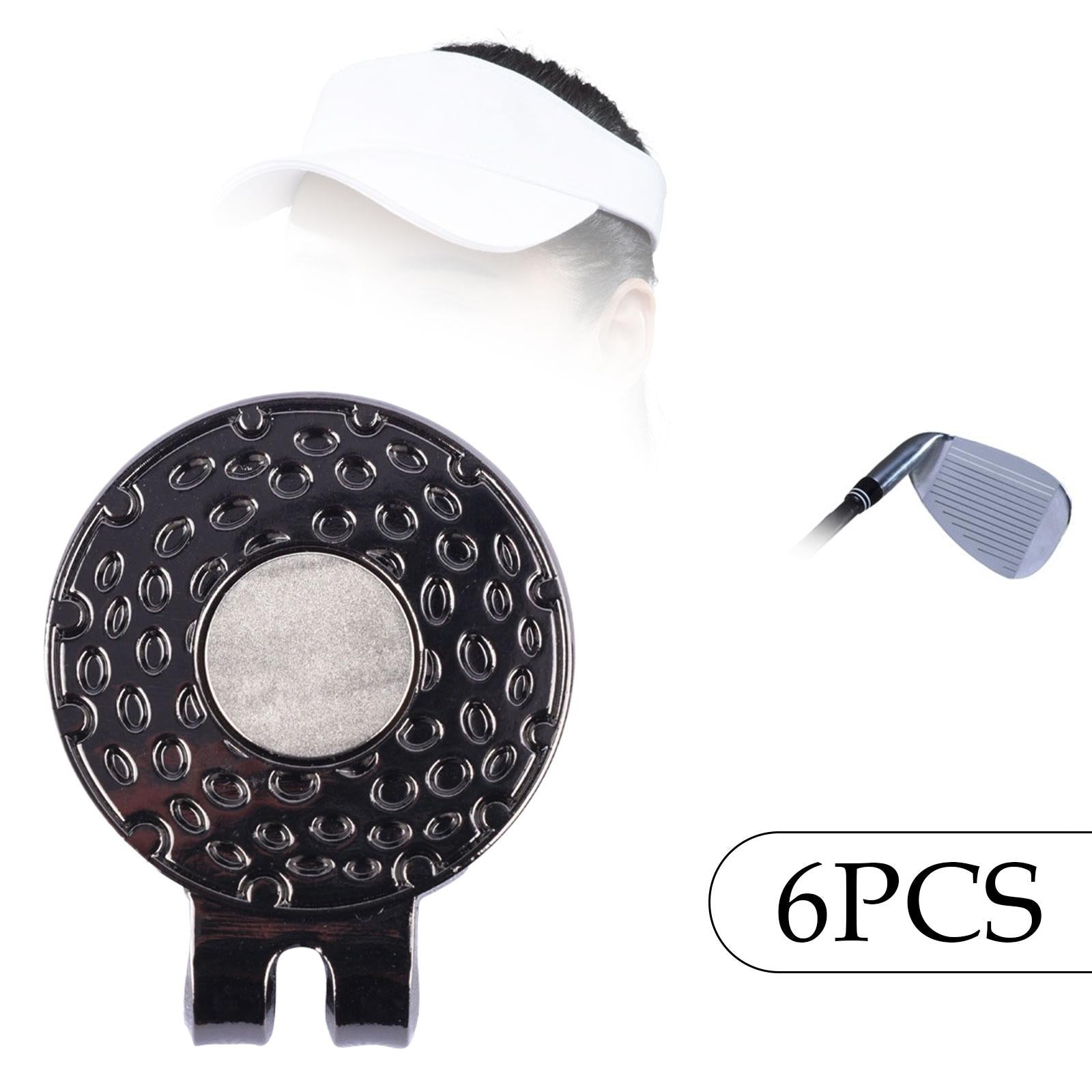 6 Pieces Magnetic Golf Hat Clips Golf Ball Marker Cap Holders for Belts Bags Black