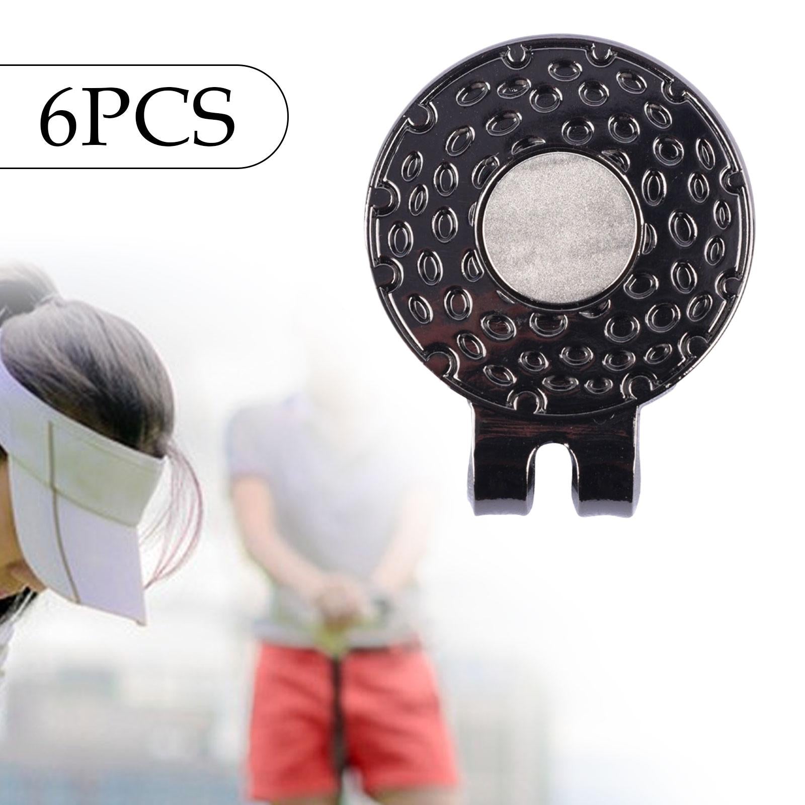 6 Pieces Magnetic Golf Hat Clips Golf Ball Marker Cap Holders for Belts Bags Black