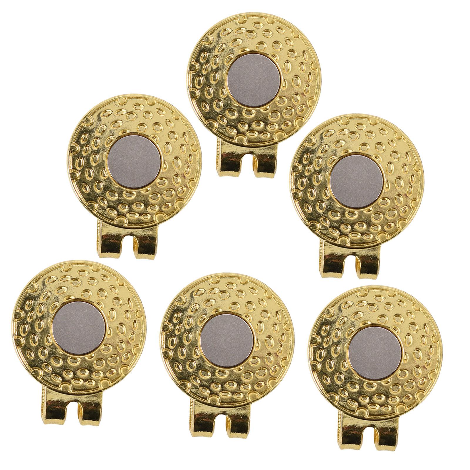 6 Pieces Magnetic Golf Hat Clips Golf Ball Marker Cap Holders for Belts Bags Gold
