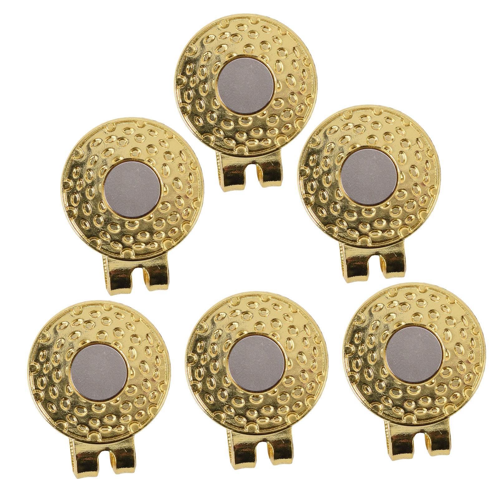 6 Pieces Magnetic Golf Hat Clips Golf Ball Marker Cap Holders for Belts Bags Gold