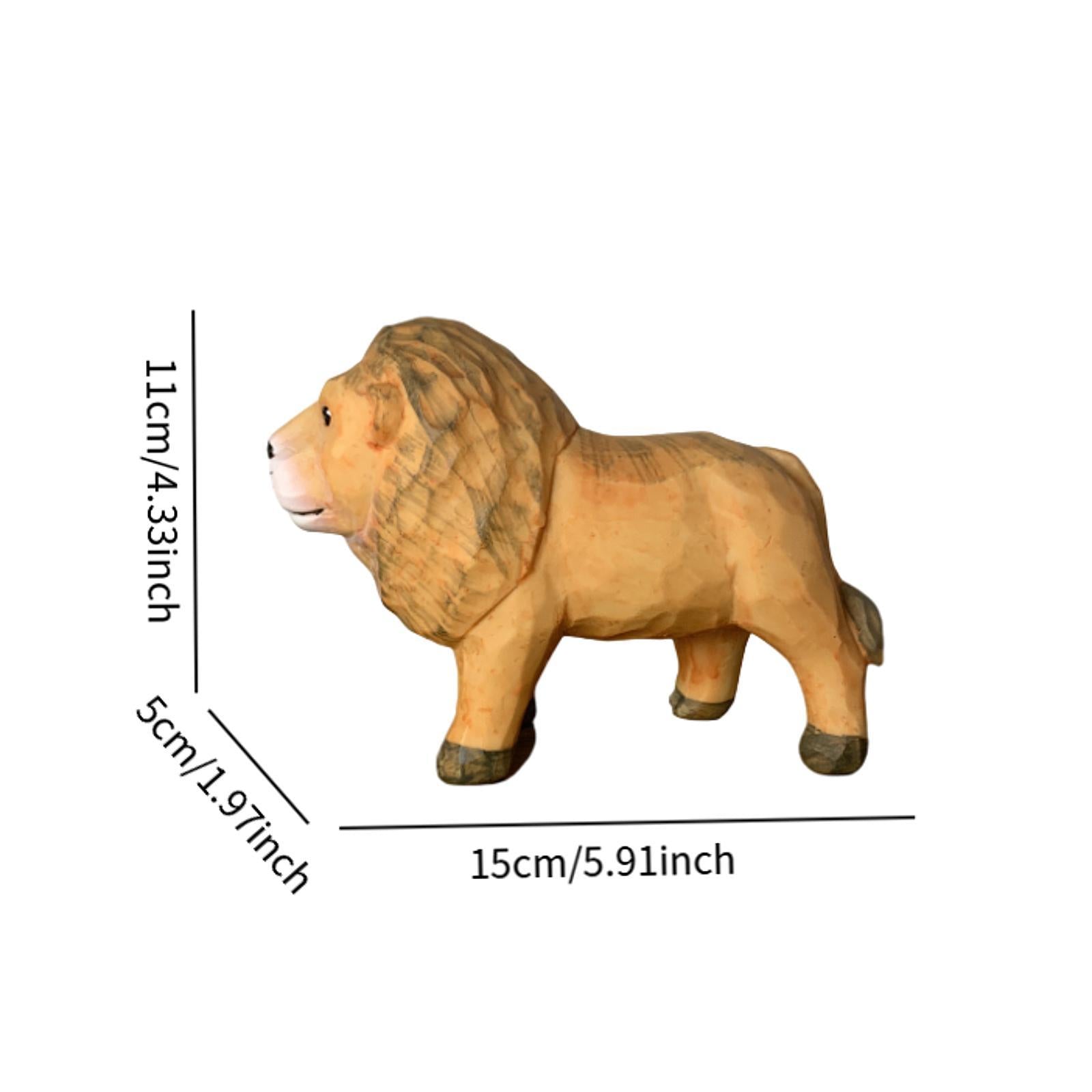 Lion Model Resin Figurine Handmade Craft 5.9x2x4.3inch for Housewarming Gift