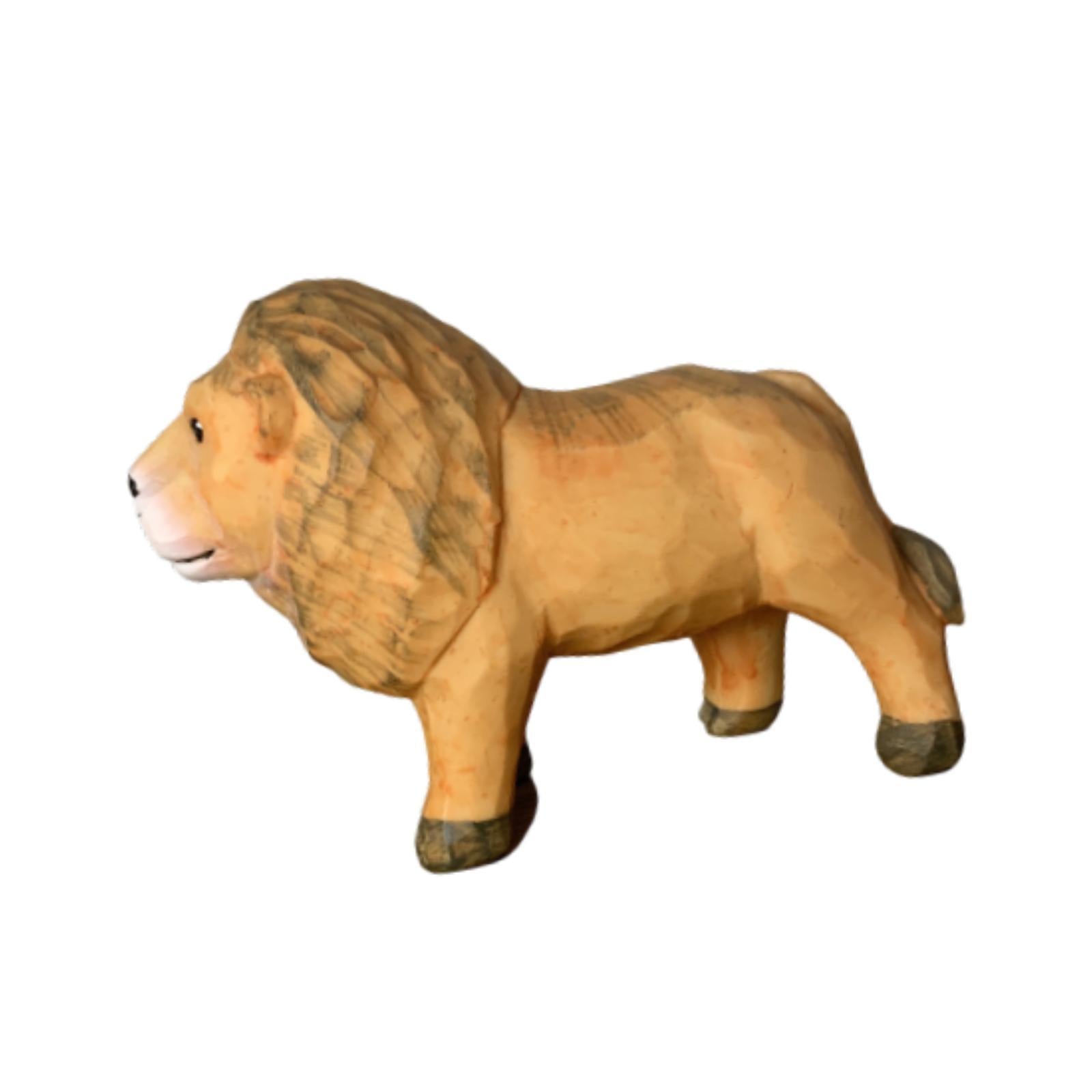 Lion Model Resin Figurine Handmade Craft 5.9x2x4.3inch for Housewarming Gift