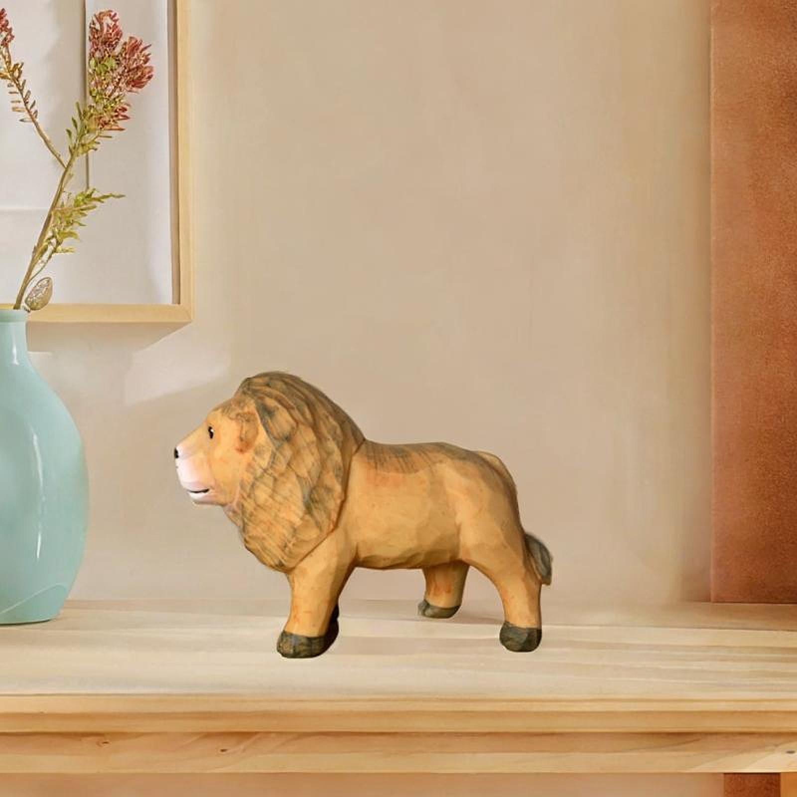 Lion Model Resin Figurine Handmade Craft 5.9x2x4.3inch for Housewarming Gift