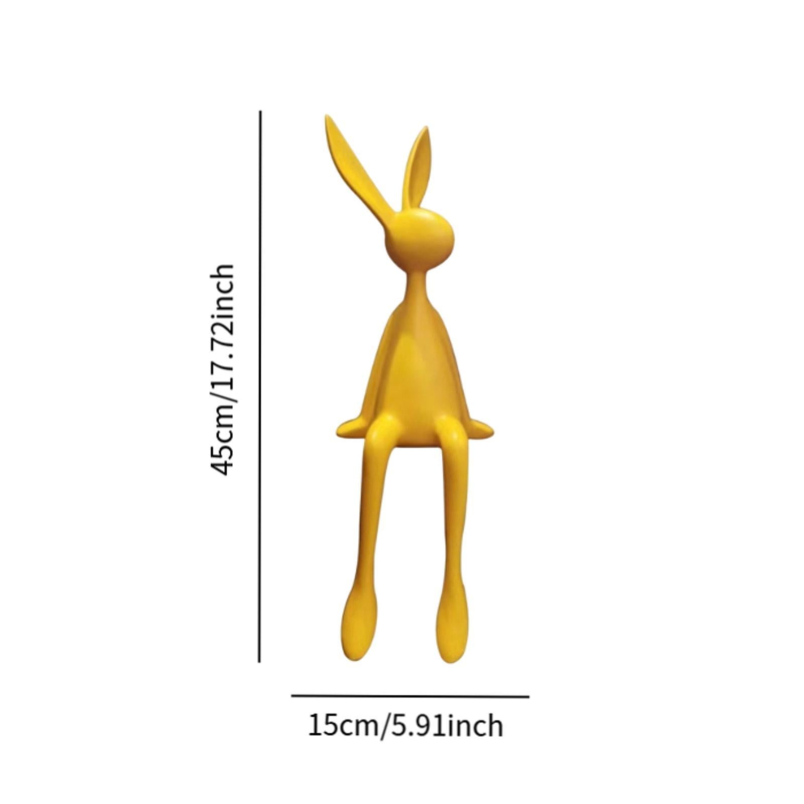 Rabbit Statues Easter Bedroom Dining Table Cabinet Bookshelf Desk Home Decor Yellow