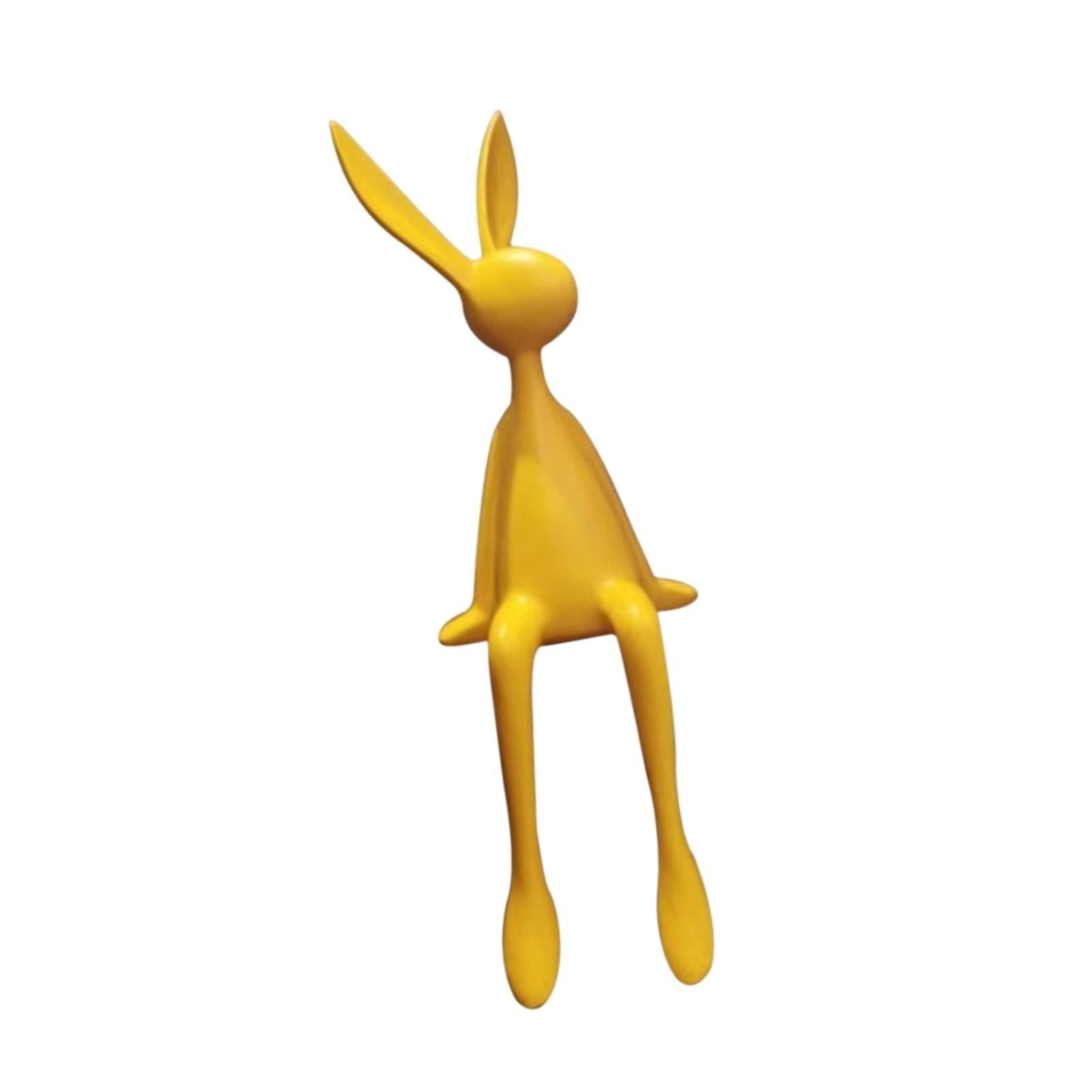 Rabbit Statues Easter Bedroom Dining Table Cabinet Bookshelf Desk Home Decor Yellow