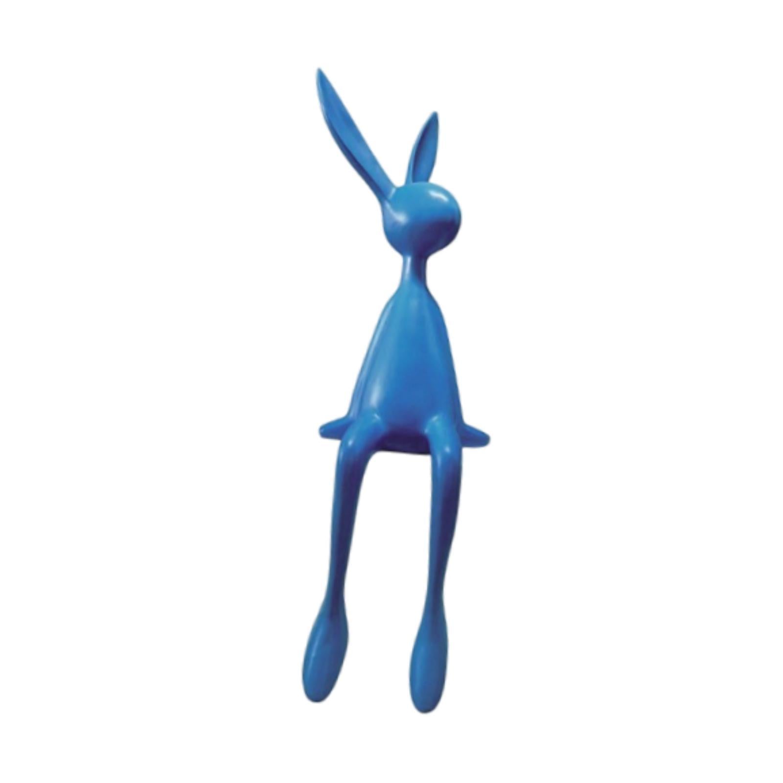 Rabbit Statues Easter Bedroom Dining Table Cabinet Bookshelf Desk Home Decor Blue