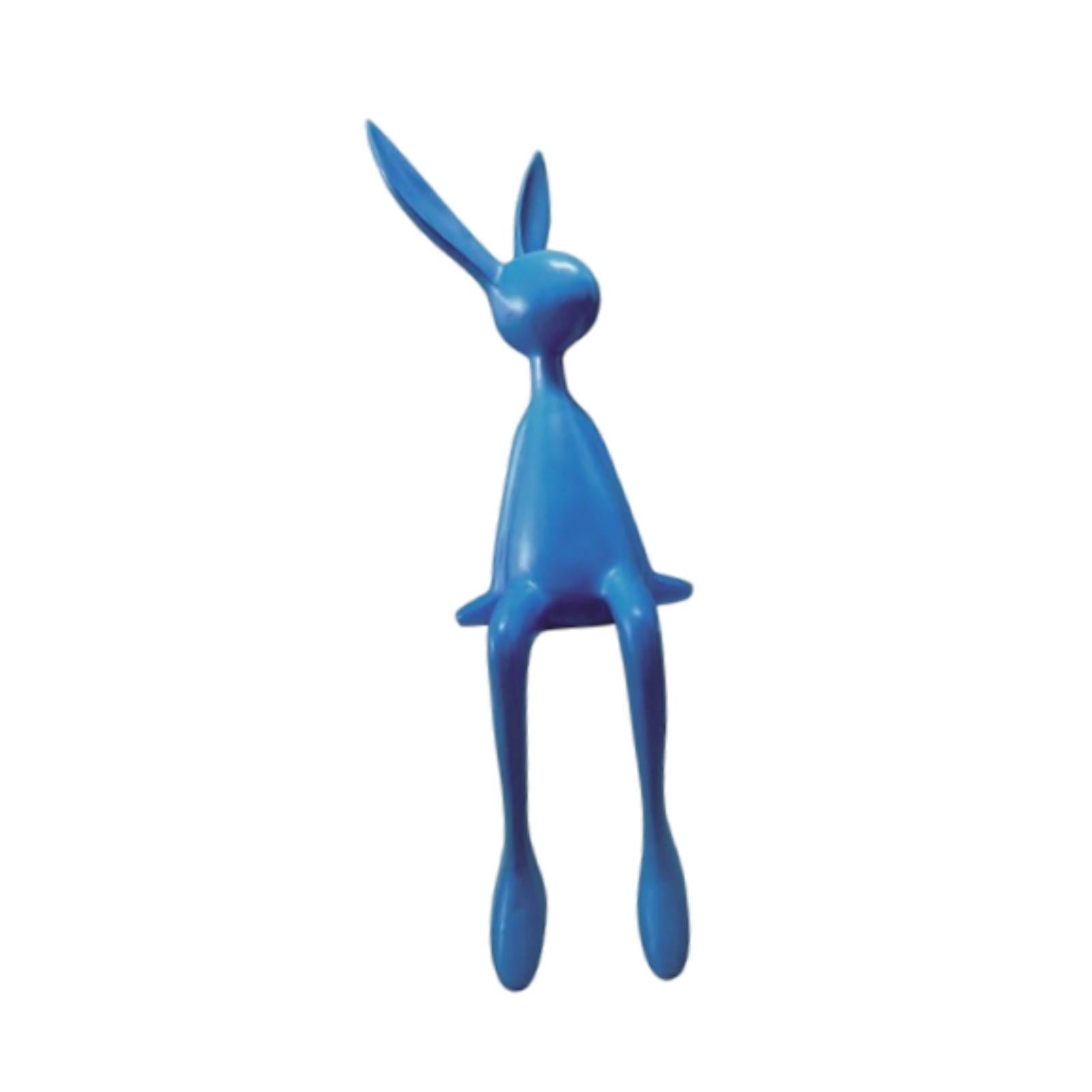 Rabbit Statues Easter Bedroom Dining Table Cabinet Bookshelf Desk Home Decor Blue