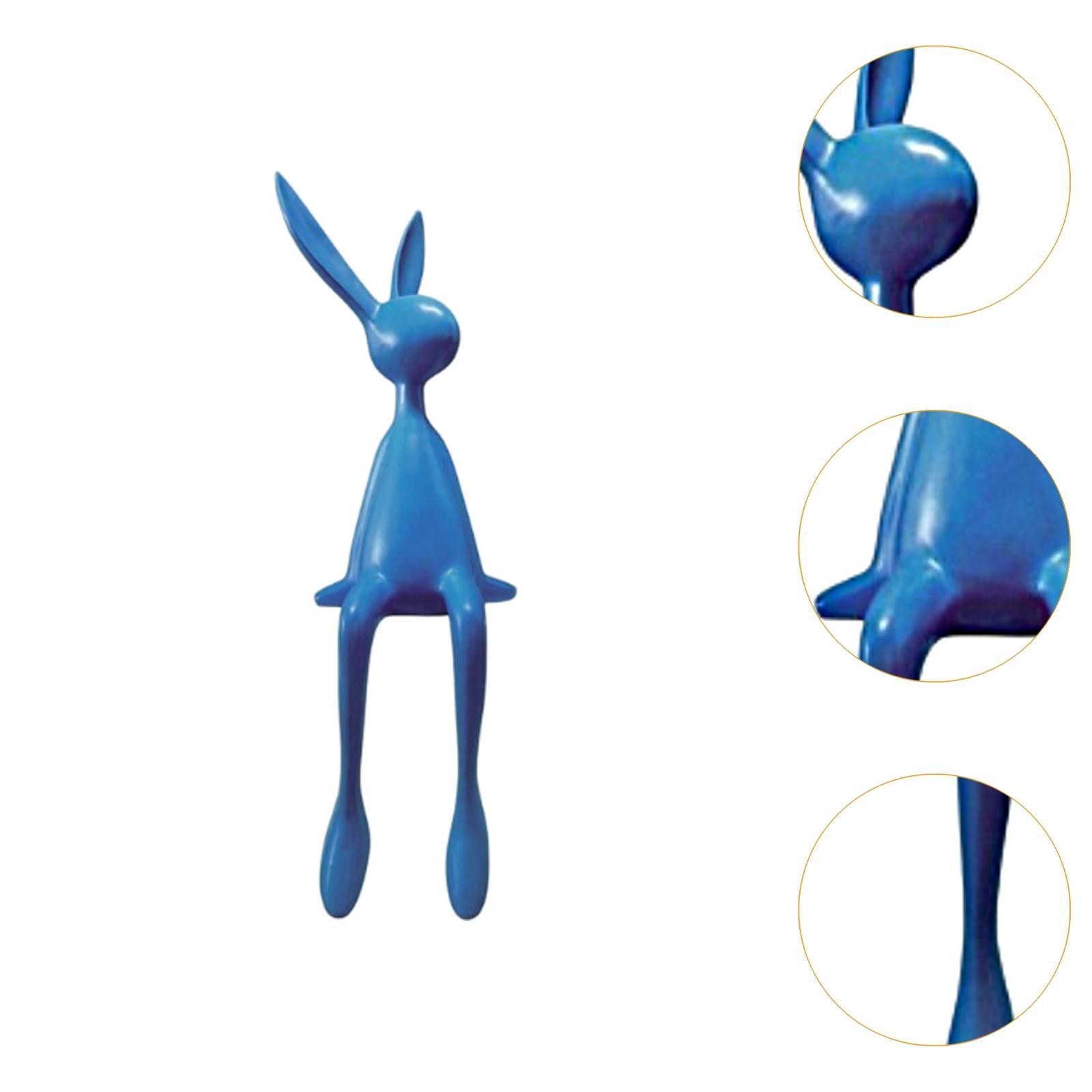 Rabbit Statues Easter Bedroom Dining Table Cabinet Bookshelf Desk Home Decor Blue