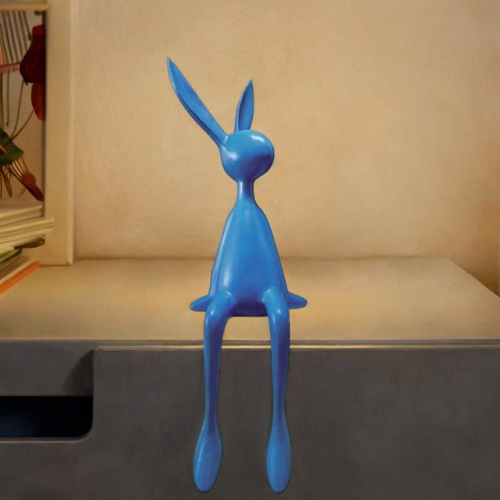 Rabbit Statues Easter Bedroom Dining Table Cabinet Bookshelf Desk Home Decor Blue