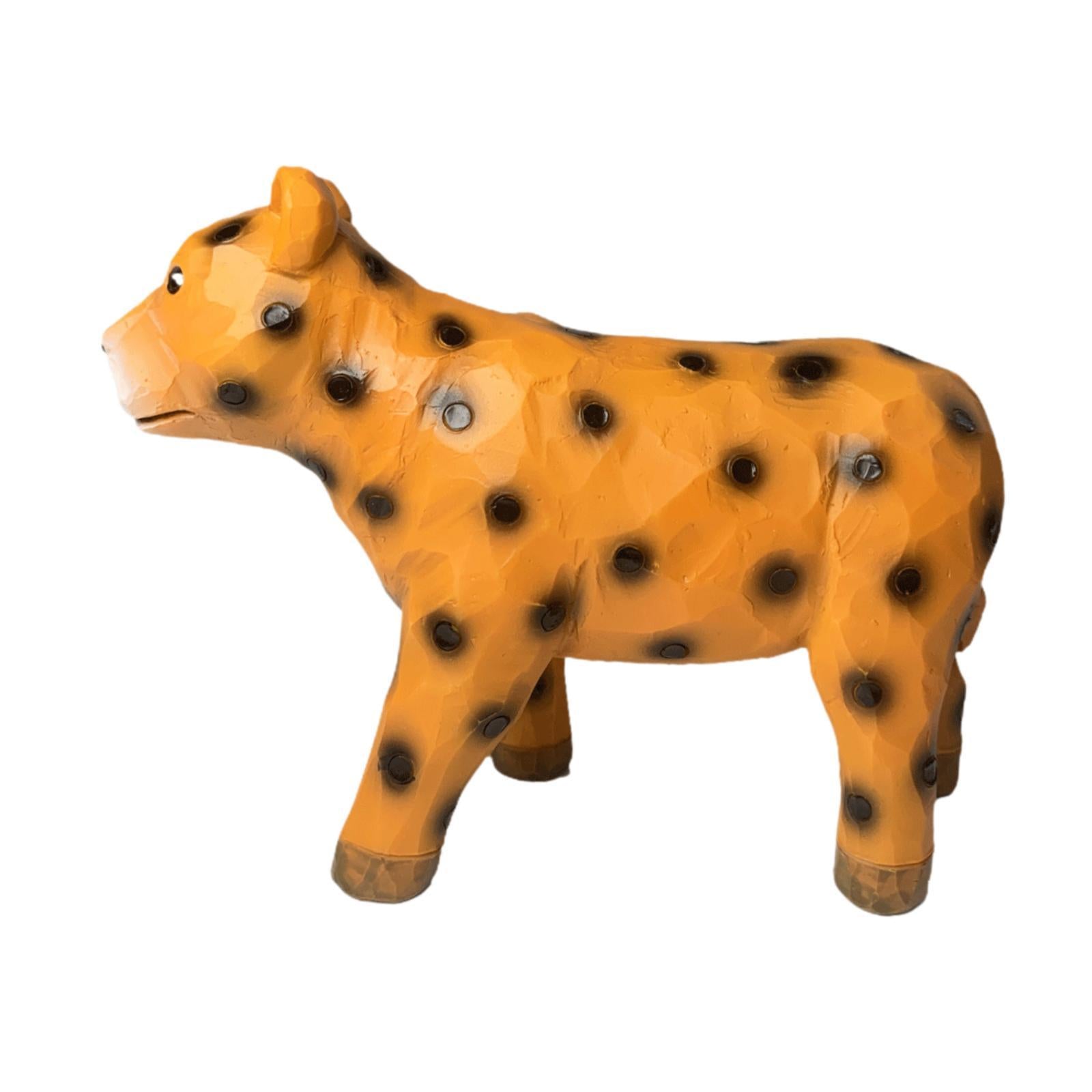 Resin Leopard Model Statue Tabletop Ornament for Yoga Studios, Hotels Modern