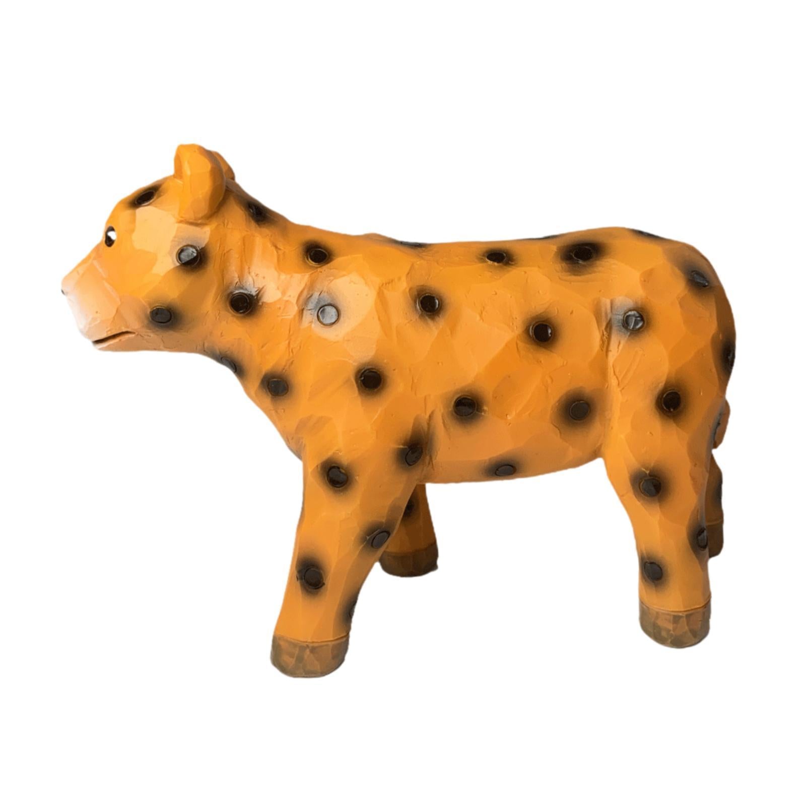 Resin Leopard Model Statue Tabletop Ornament for Yoga Studios, Hotels Modern