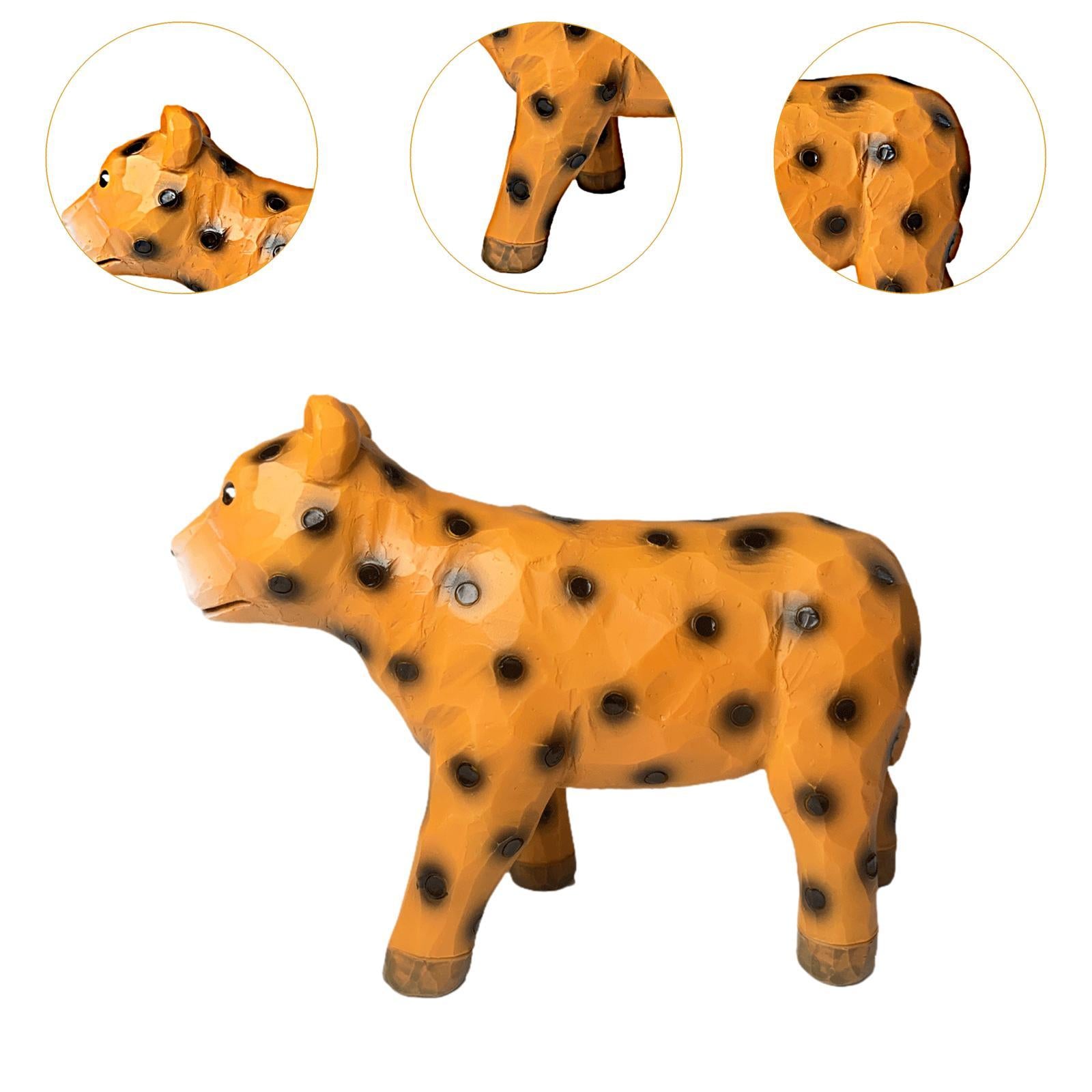 Resin Leopard Model Statue Tabletop Ornament for Yoga Studios, Hotels Modern