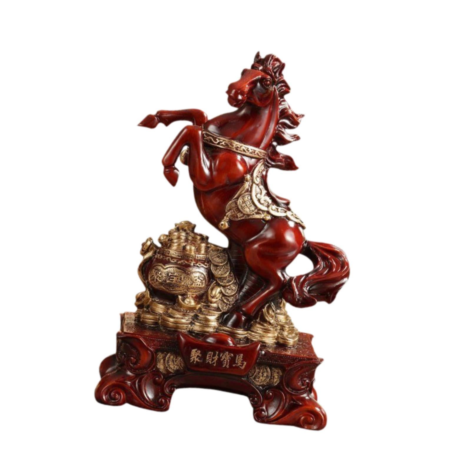 Horse Statue Standing Table Attract Wealth and Treasure Home Horse Sculpture