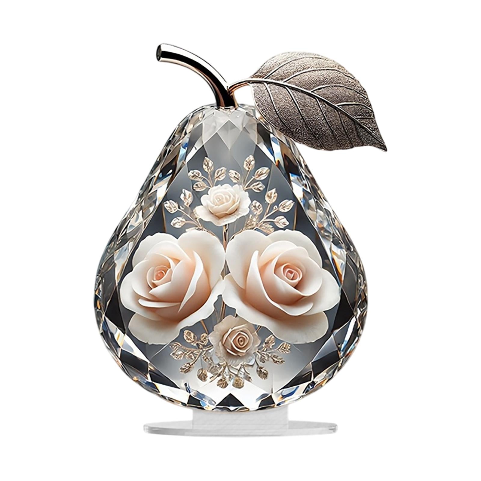 Acrylic Pear Shape Decor Unique Table Decoration for Home Holiday Fireplace