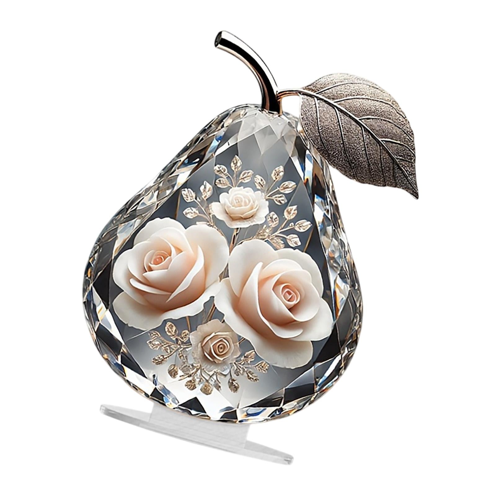 Acrylic Pear Shape Decor Unique Table Decoration for Home Holiday Fireplace