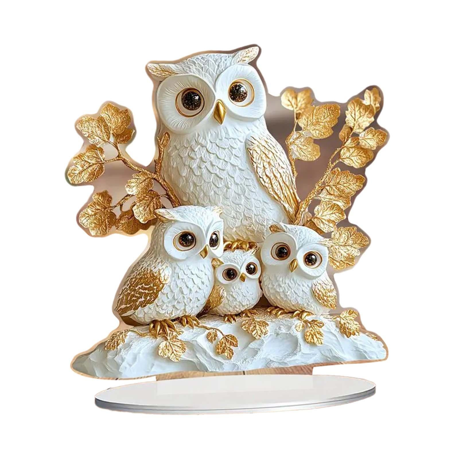 2D Owl Acrylic Sign Artwork Decorative Plaque for Living Room Office Bedroom