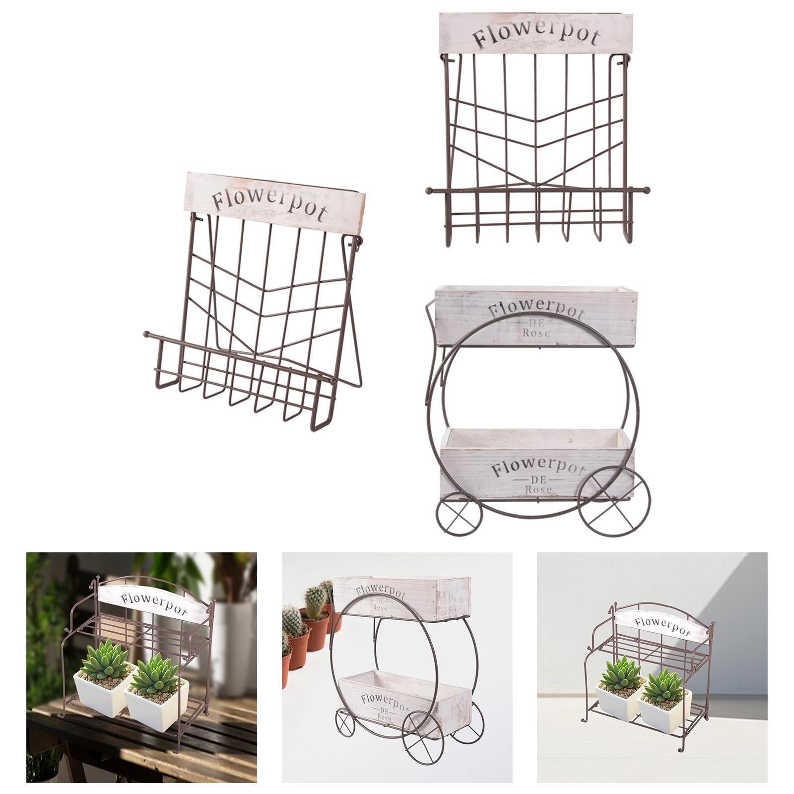 Metal Hanging Wire Basket Iron Wall Mounted Organizer for Garden Office Home 24.5cmx16cmx27cm
