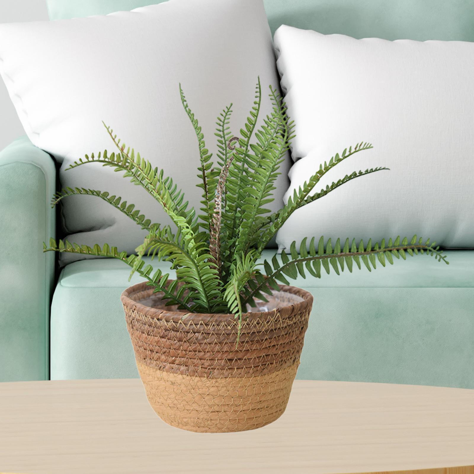 Woven Plant Basket Organizer Decoration Flower Pot for Windowsill Home Patio S