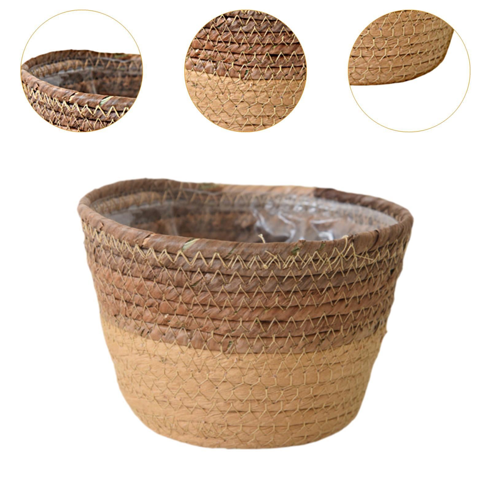 Woven Plant Basket Organizer Decoration Flower Pot for Windowsill Home Patio S
