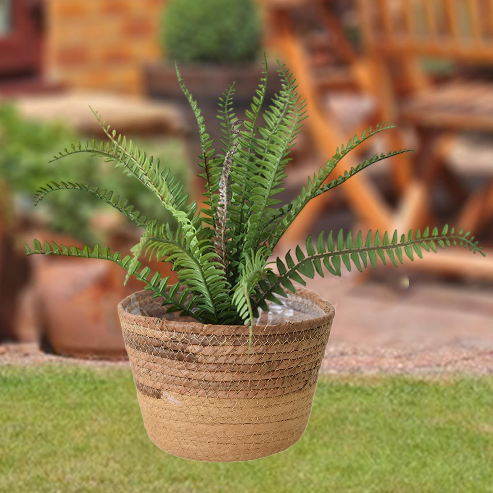 Woven Plant Basket Organizer Decoration Flower Pot for Windowsill Home Patio M