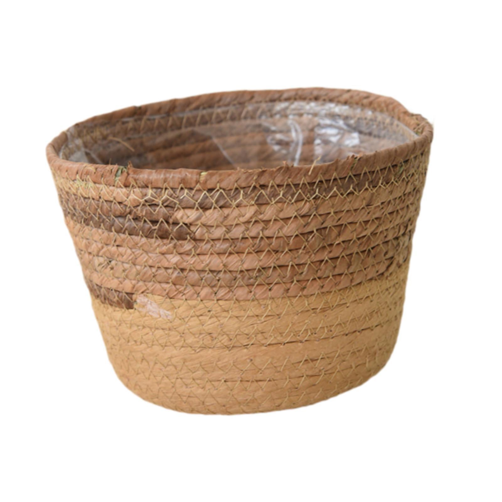 Woven Plant Basket Organizer Decoration Flower Pot for Windowsill Home Patio M