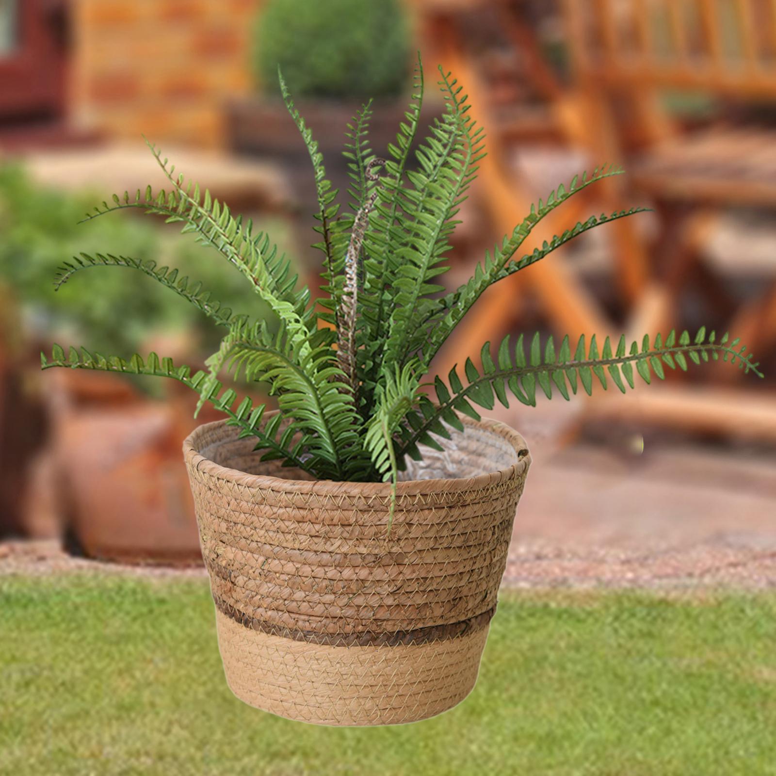 Woven Plant Basket Organizer Decoration Flower Pot for Windowsill Home Patio L