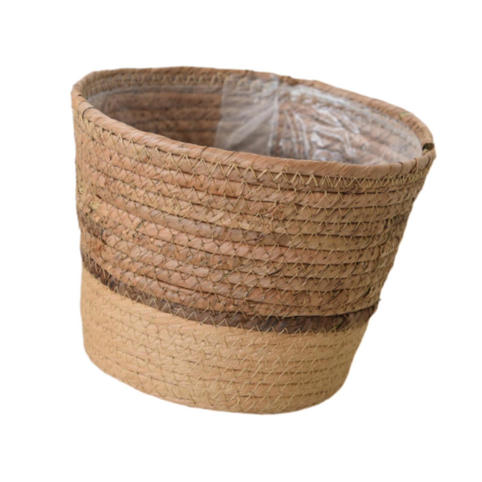 Woven Plant Basket Organizer Decoration Flower Pot for Windowsill Home Patio L