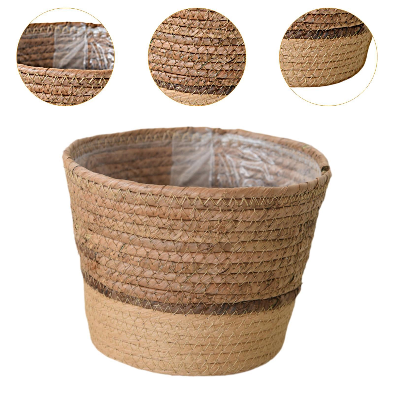 Woven Plant Basket Organizer Decoration Flower Pot for Windowsill Home Patio L