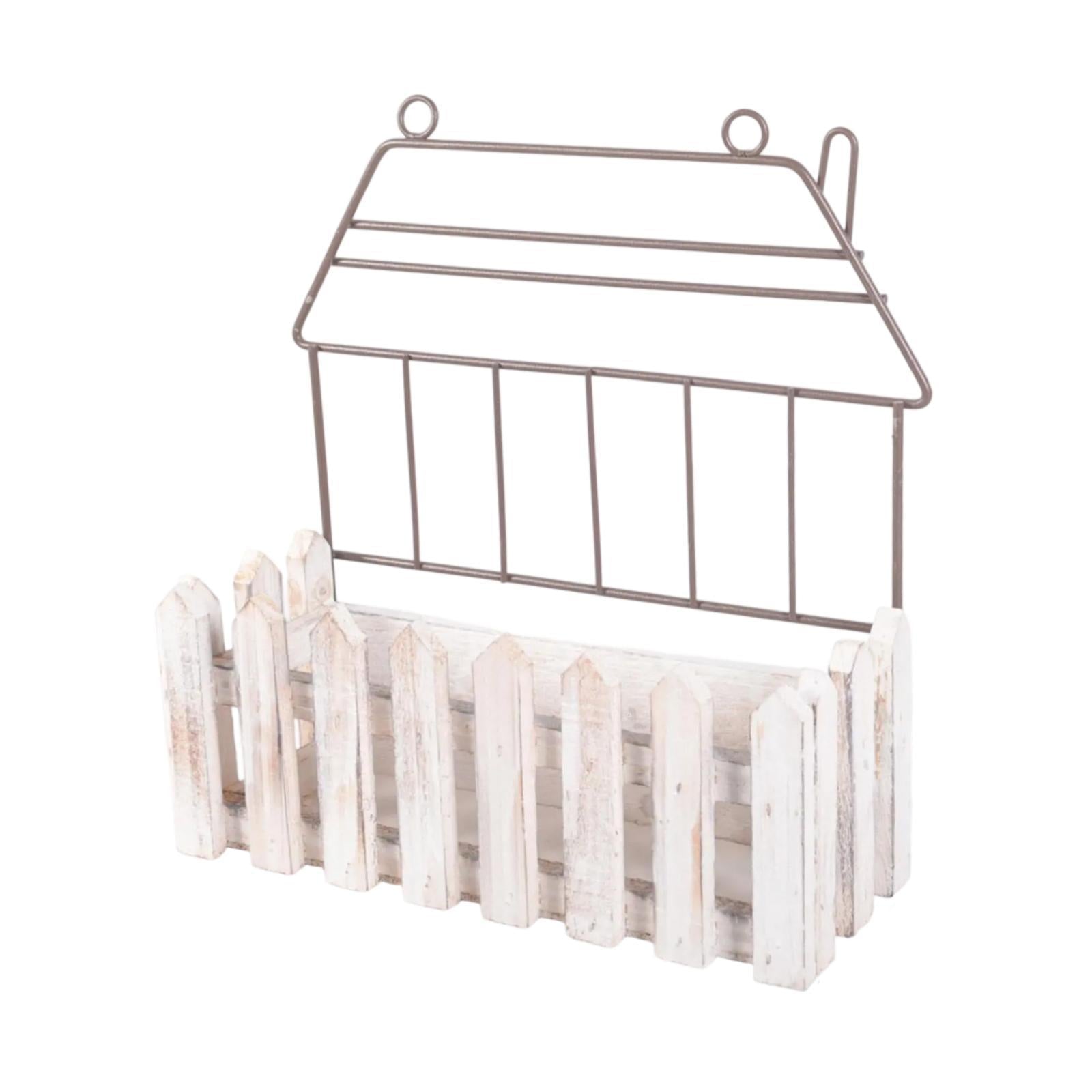 Flowerpot Stand Wire Storage Bin Hanging Wall Basket for Porch Patio Balcony 27cmx10.5cmx28.5cm