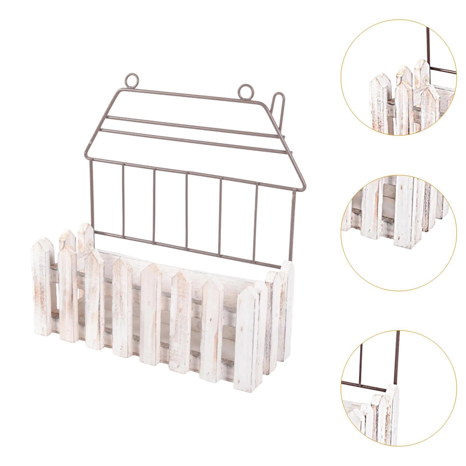 Flowerpot Stand Wire Storage Bin Hanging Wall Basket for Porch Patio Balcony 27cmx10.5cmx28.5cm