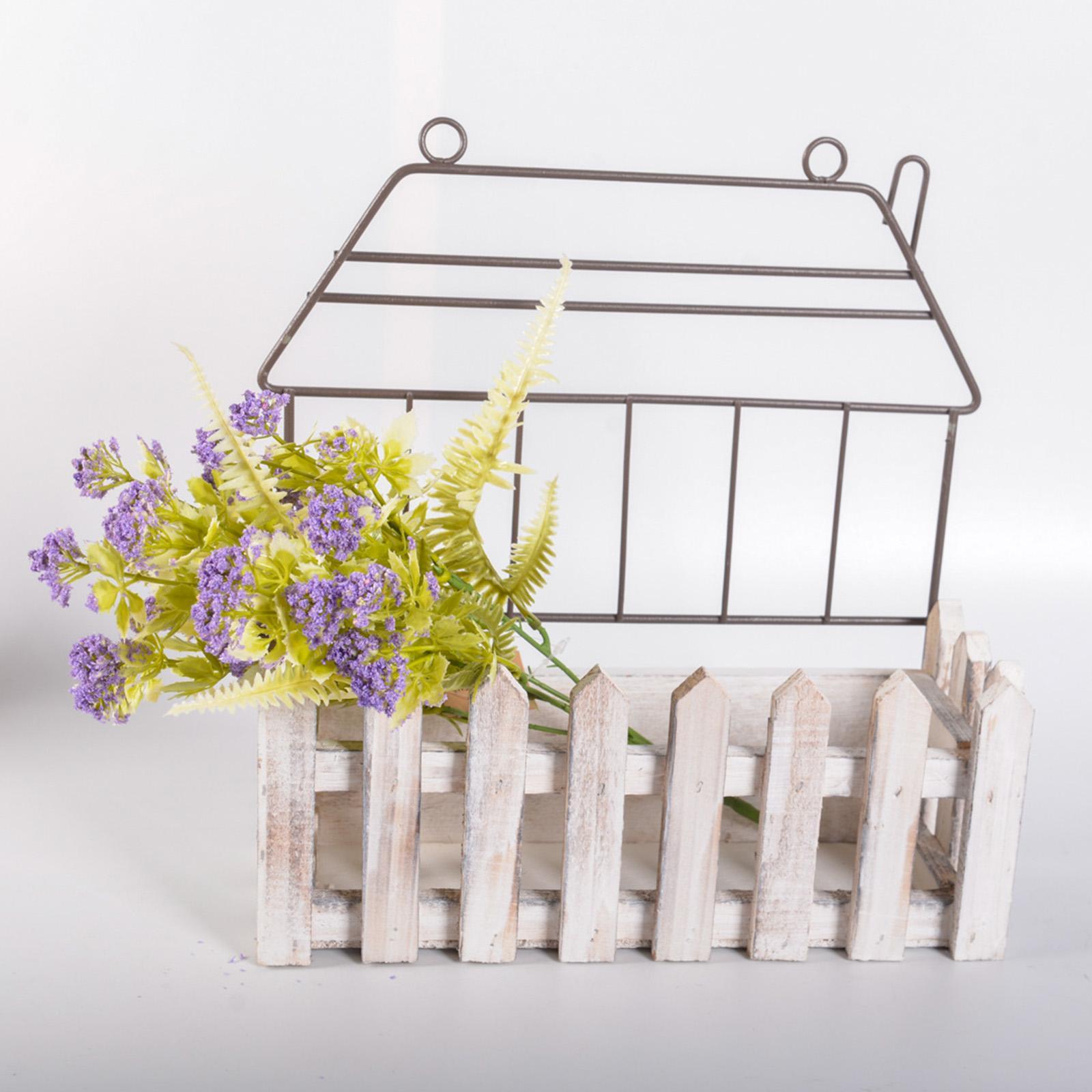 Flowerpot Stand Wire Storage Bin Hanging Wall Basket for Porch Patio Balcony 27cmx10.5cmx28.5cm