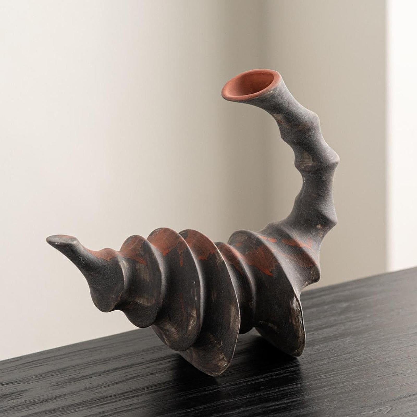 Ceramic Vase Rustic Decorative Abstract Shape Statue for Bedroom Party Farmhouse
