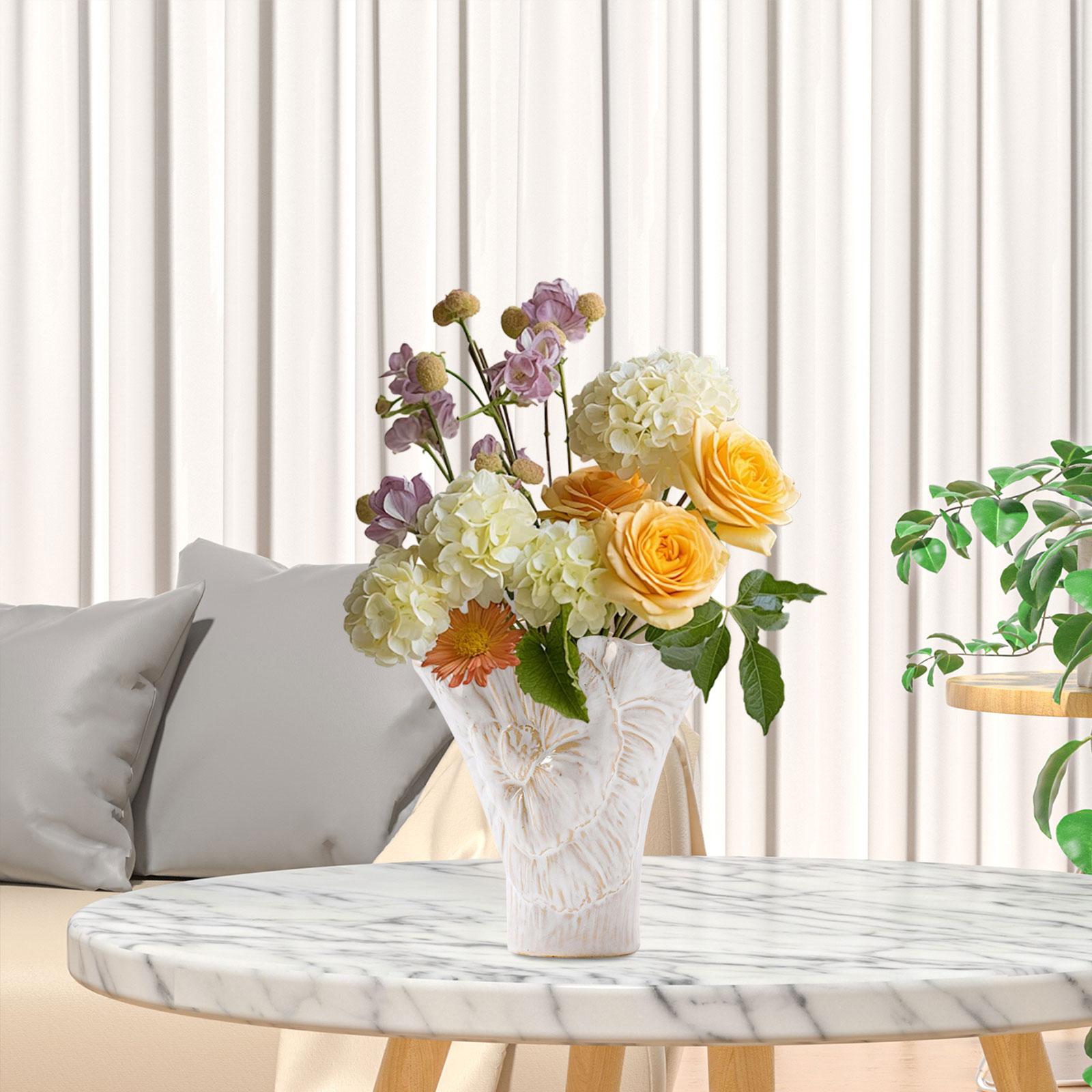Ceramic Flower Vase Versatile Unique Stylish for Bedroom Office Coffee Table