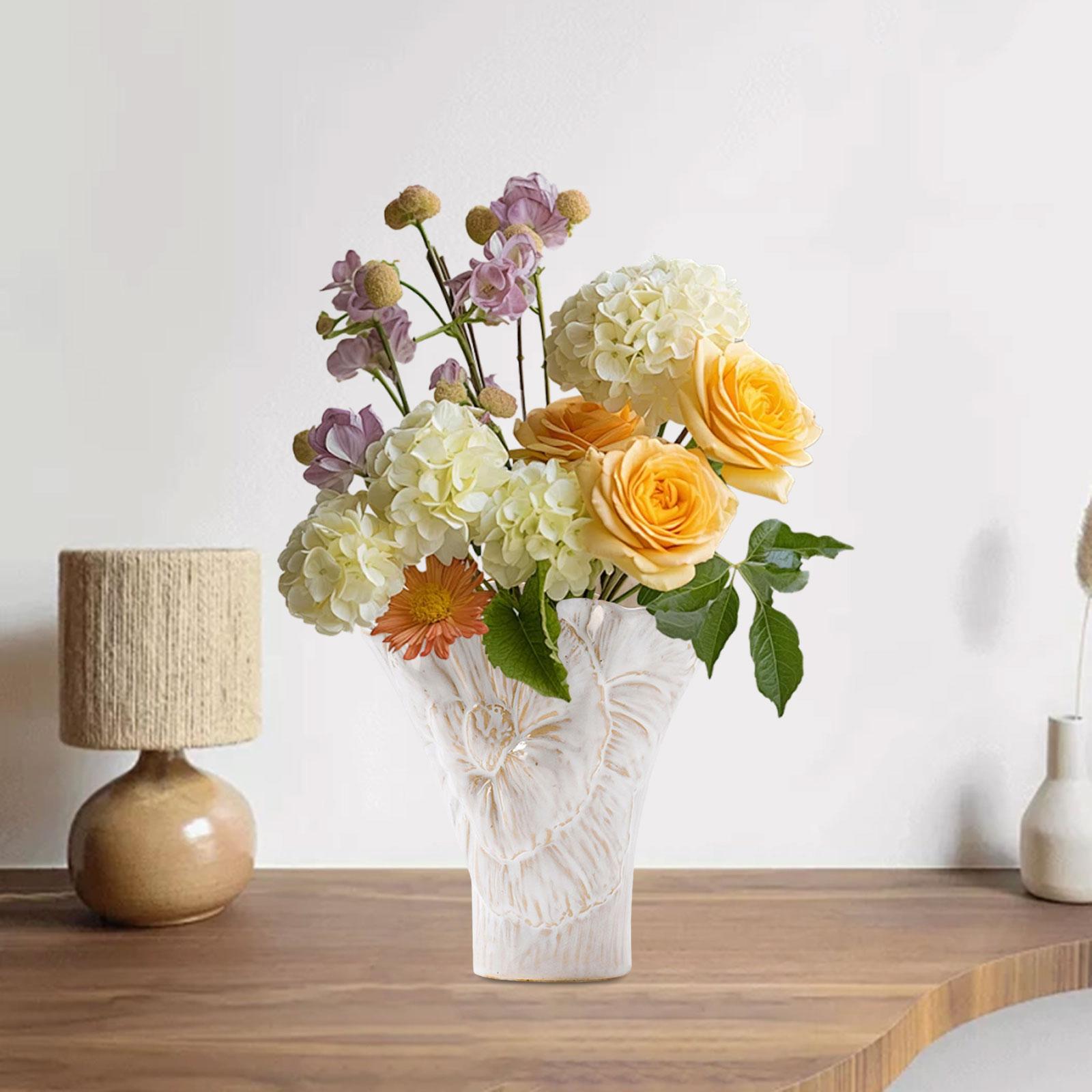 Ceramic Flower Vase Versatile Unique Stylish for Bedroom Office Coffee Table