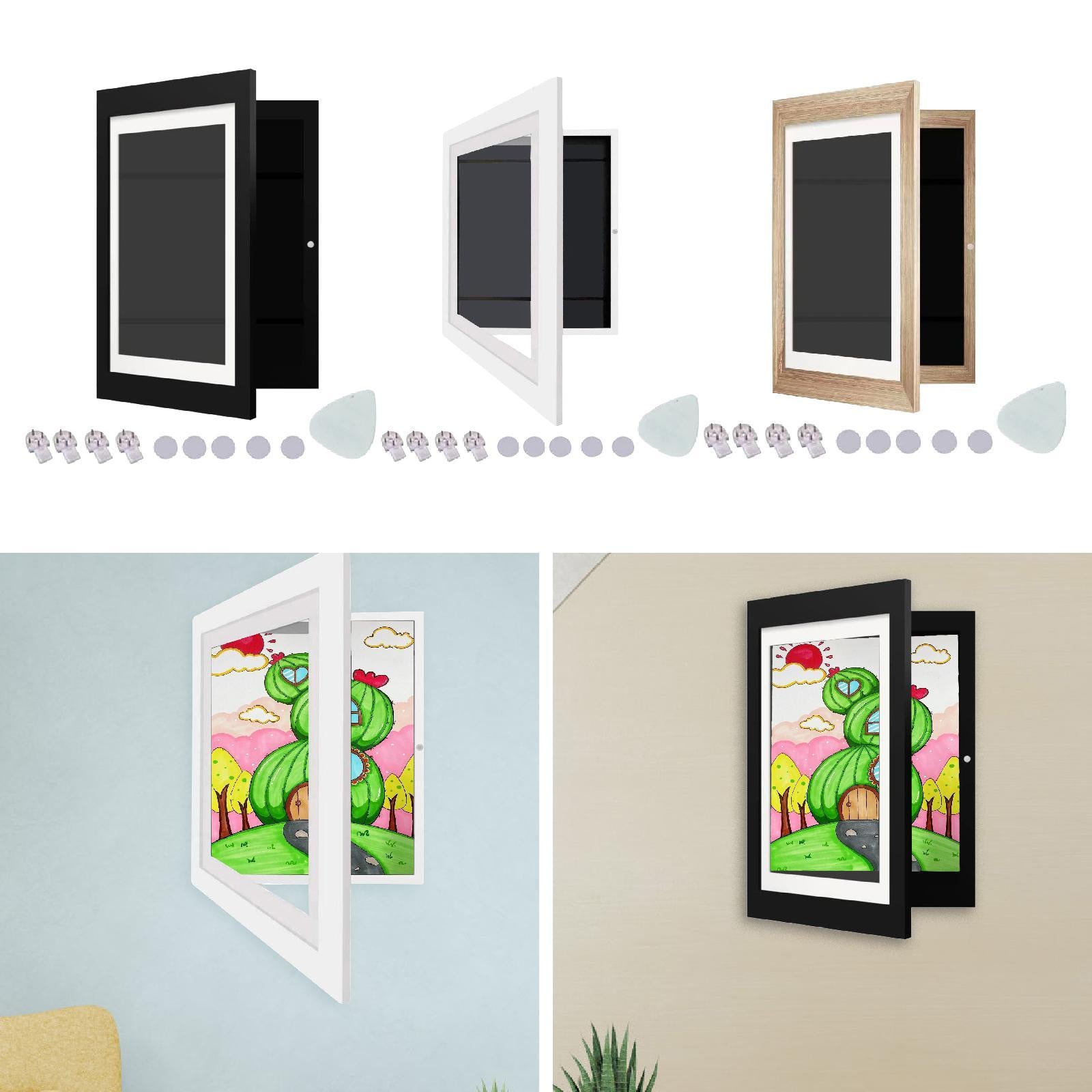8K Kids Art Display Frame Accessory for Certificates Documents Picture Frame Black Frame