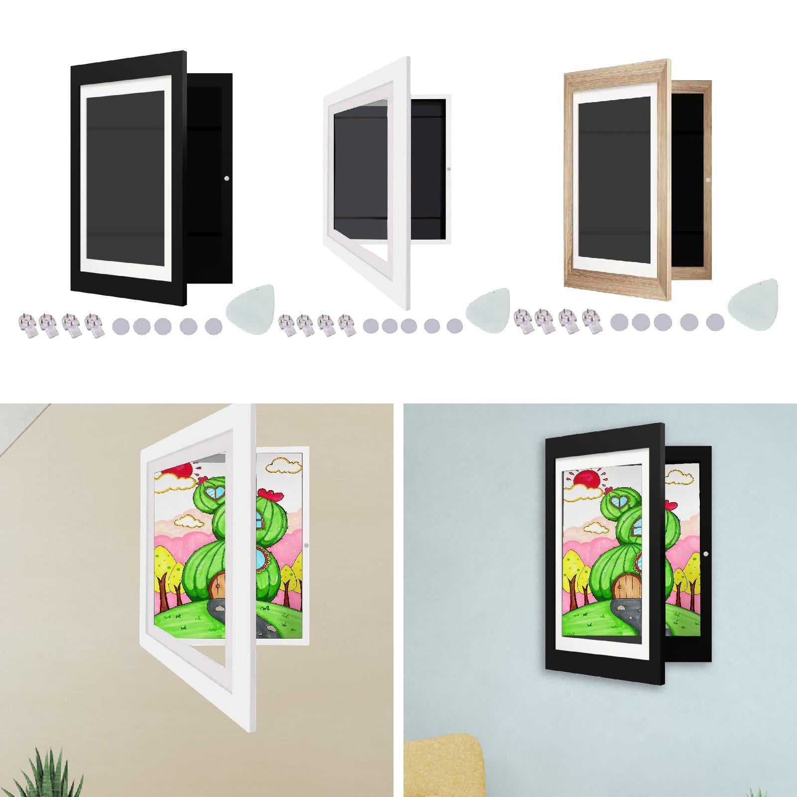 8K Kids Art Display Frame Accessory for Certificates Documents Picture Frame Black Frame