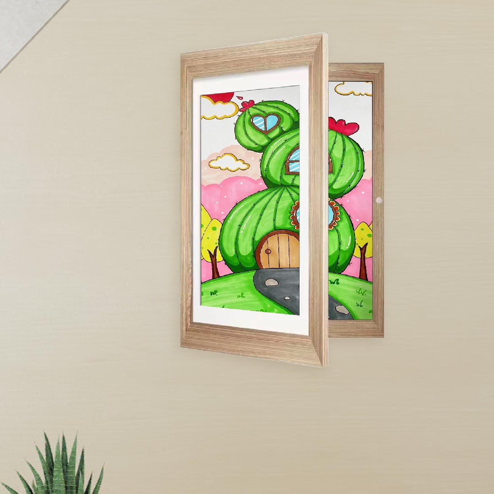 8K Kids Art Display Frame Accessory for Certificates Documents Picture Frame Wood Color Frame