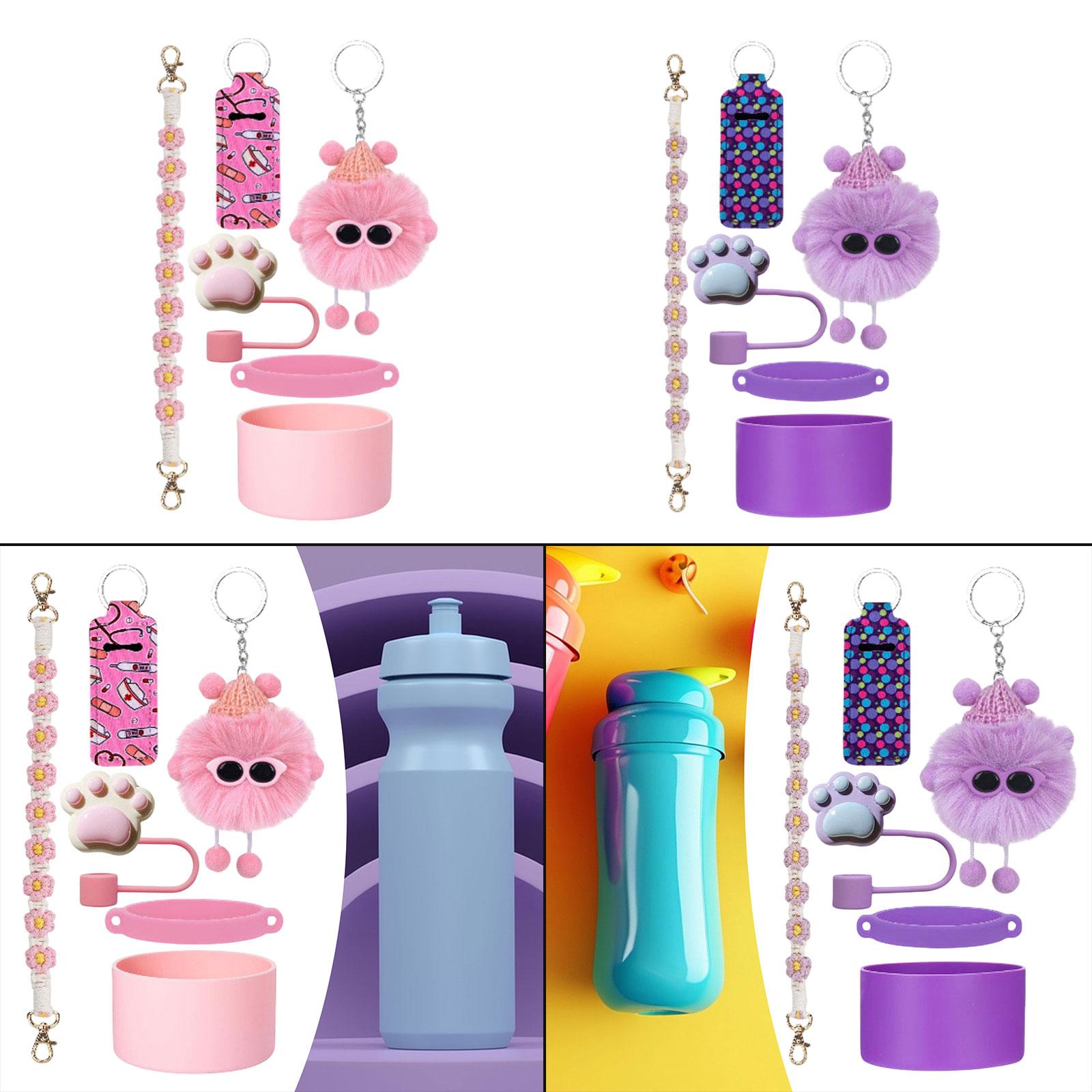Cup Accessories Set Dustproof Home Multifunctional Professional Straw Topper Pink