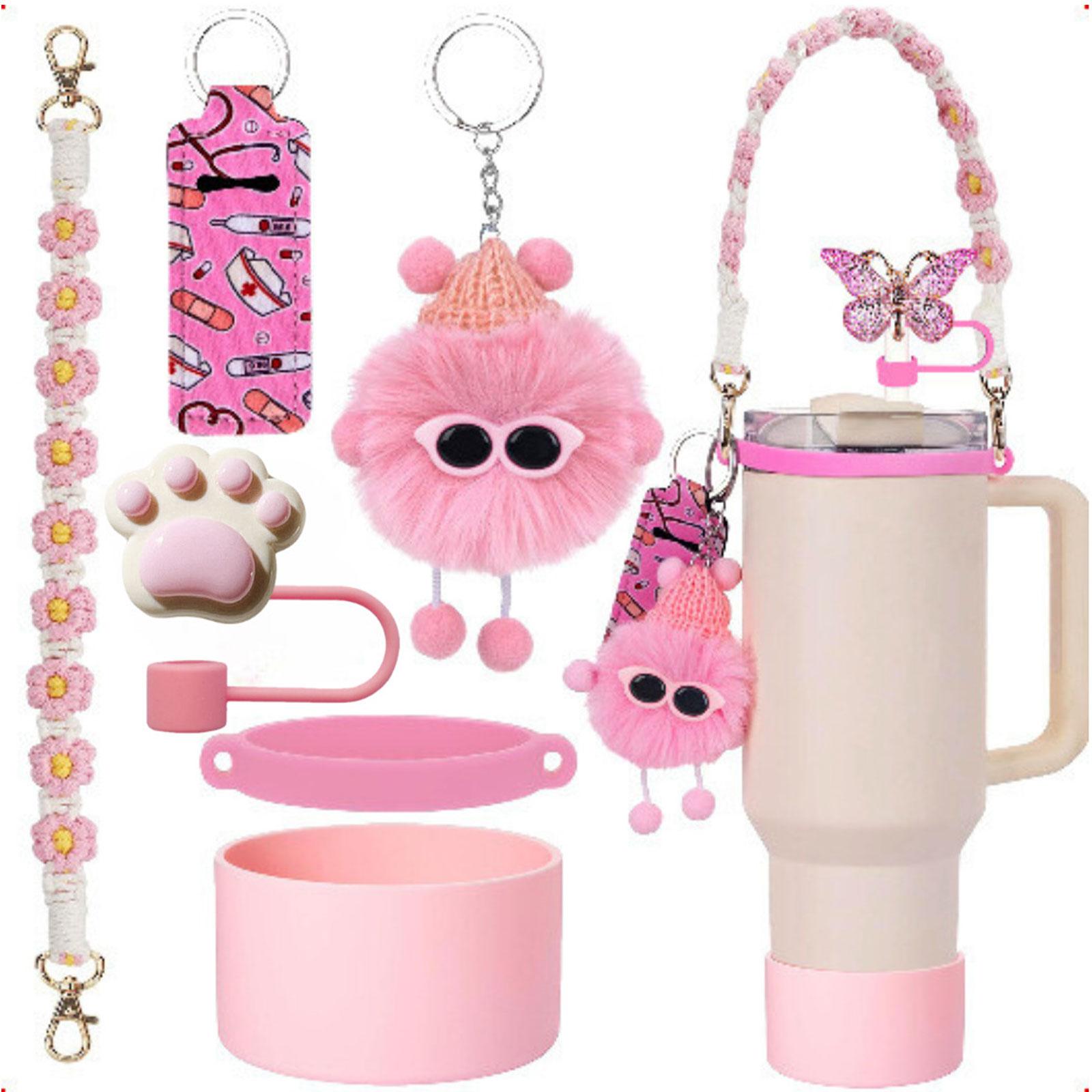 Cup Accessories Set Dustproof Home Multifunctional Professional Straw Topper Pink