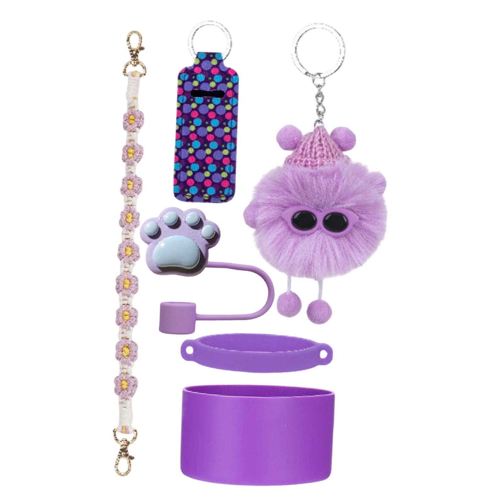 Cup Accessories Set Dustproof Home Multifunctional Professional Straw Topper Purple