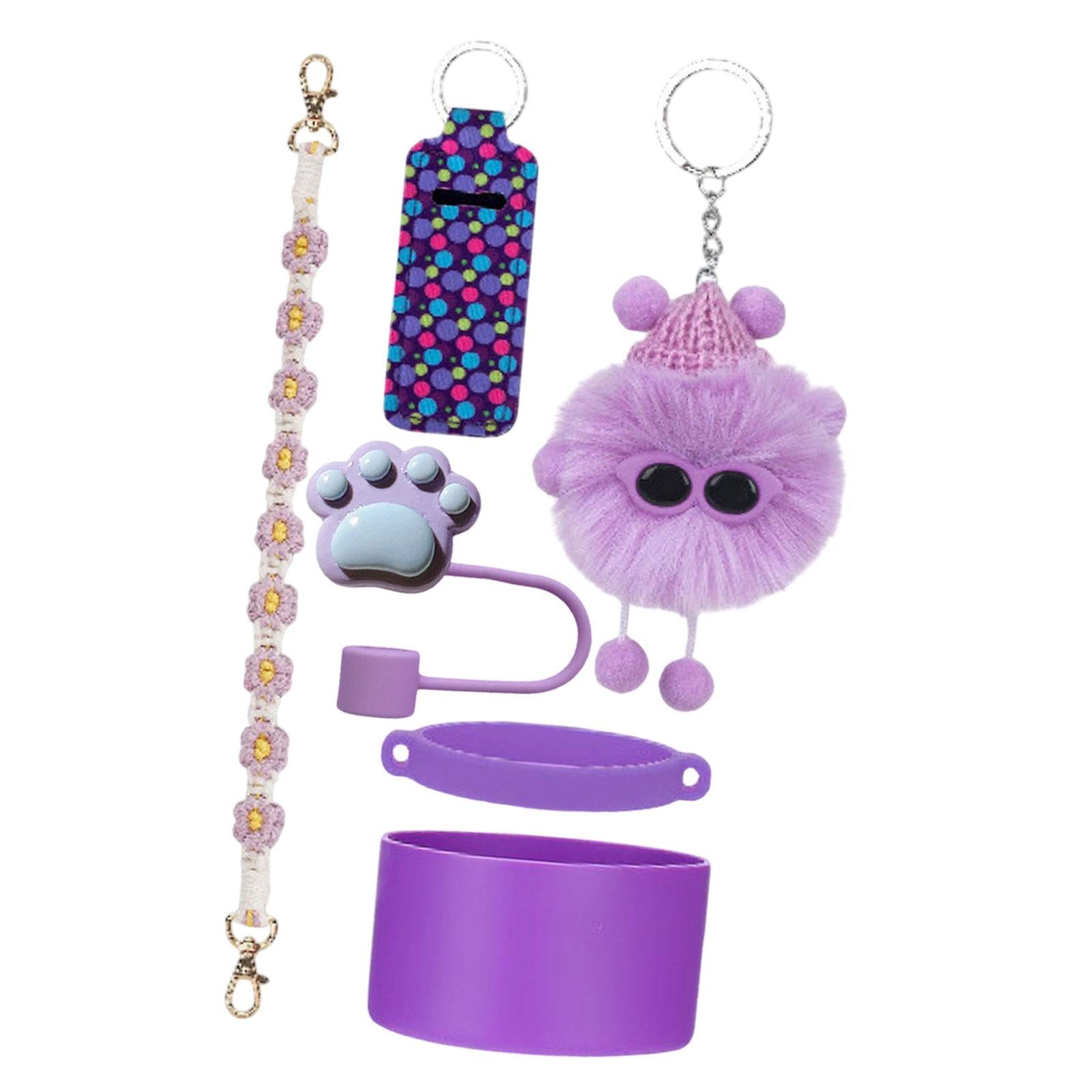 Cup Accessories Set Dustproof Home Multifunctional Professional Straw Topper Purple