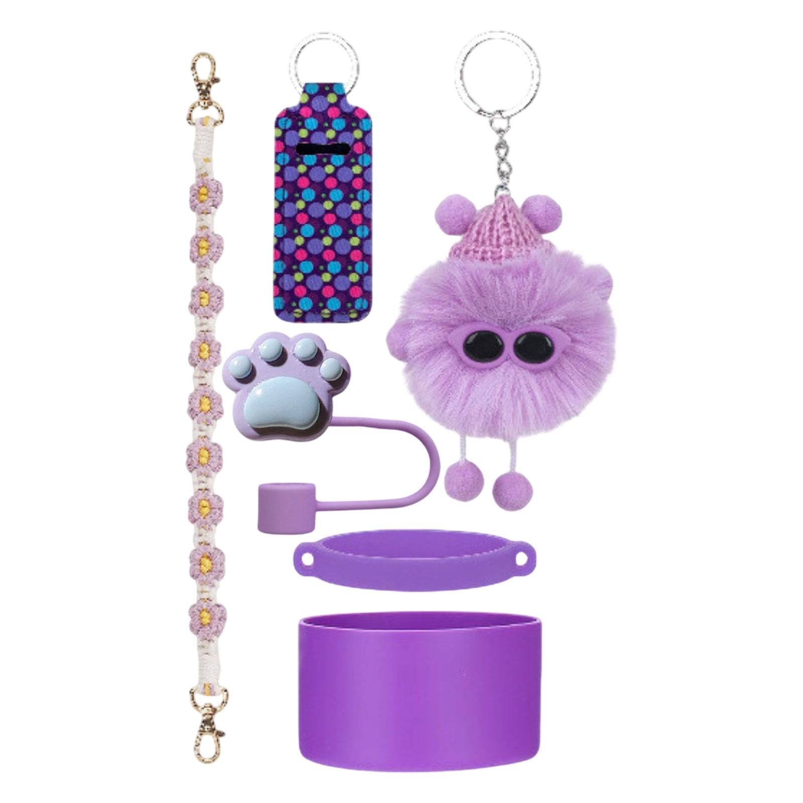 Cup Accessories Set Dustproof Home Multifunctional Professional Straw Topper Purple