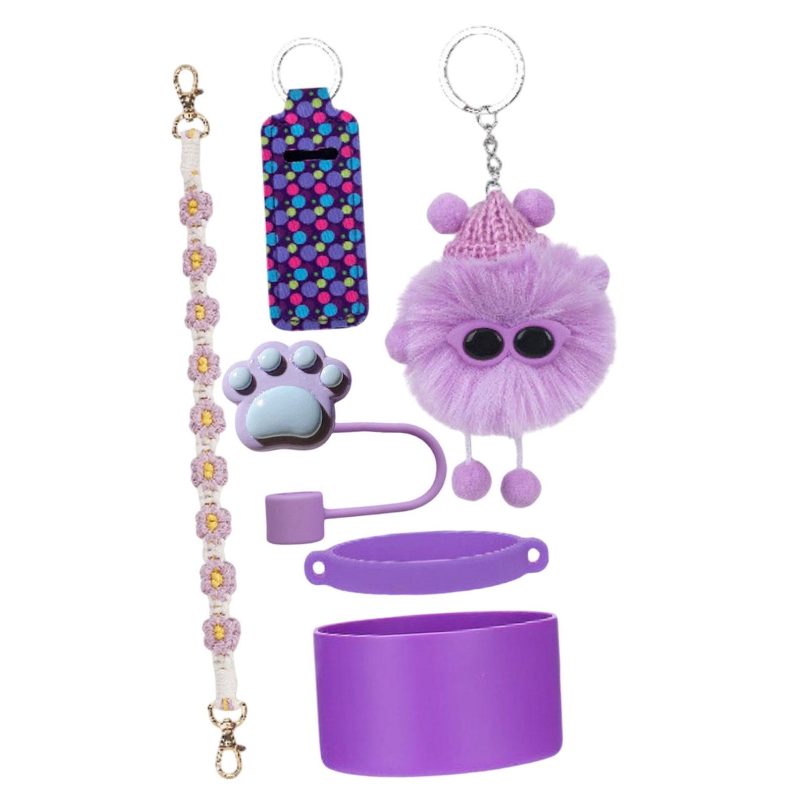 Cup Accessories Set Dustproof Home Multifunctional Professional Straw Topper Purple