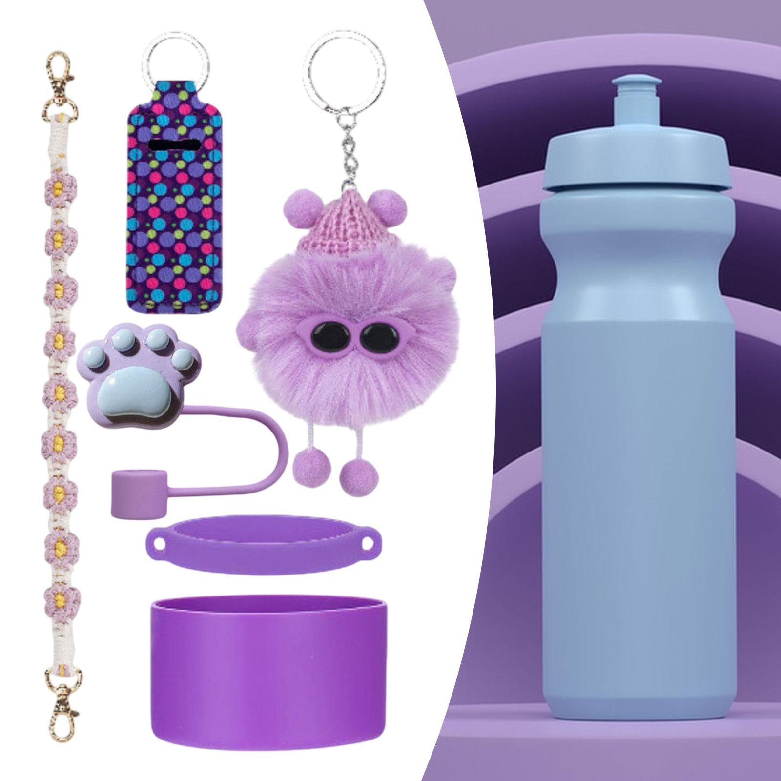 Cup Accessories Set Dustproof Home Multifunctional Professional Straw Topper Purple