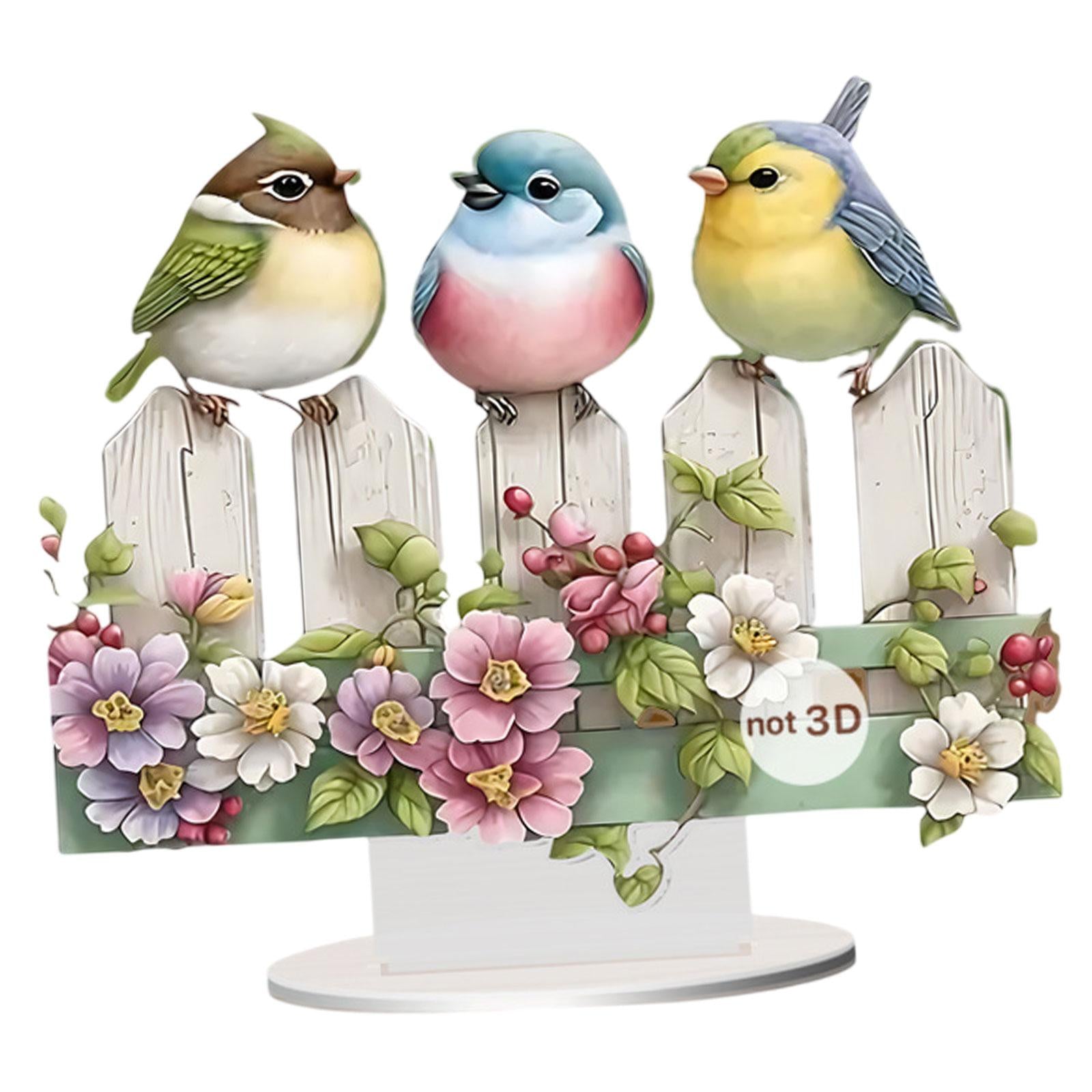 Acrylic Birds Decor Unique Table Decoration for Fireplace Display Shelf Home
