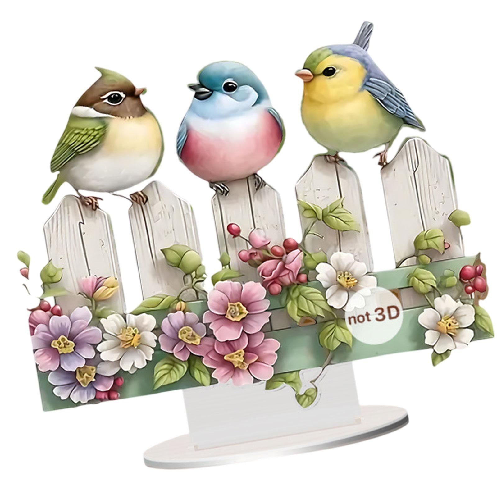 Acrylic Birds Decor Unique Table Decoration for Fireplace Display Shelf Home