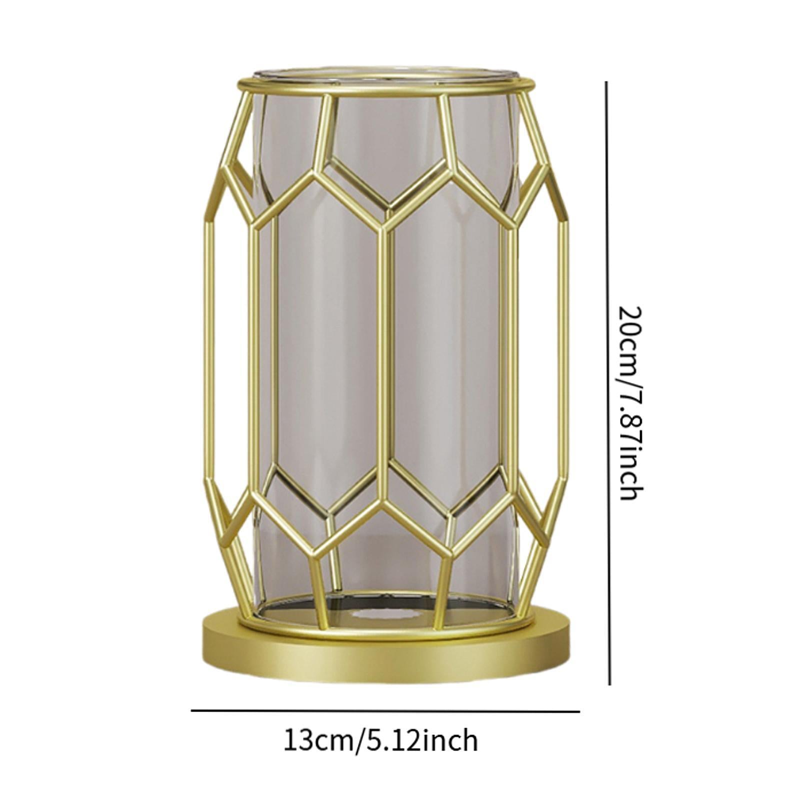 Glass Flower Vase Aesthetic Tabletop Ornament for Bedroom Dining Table Party Small Rhombus