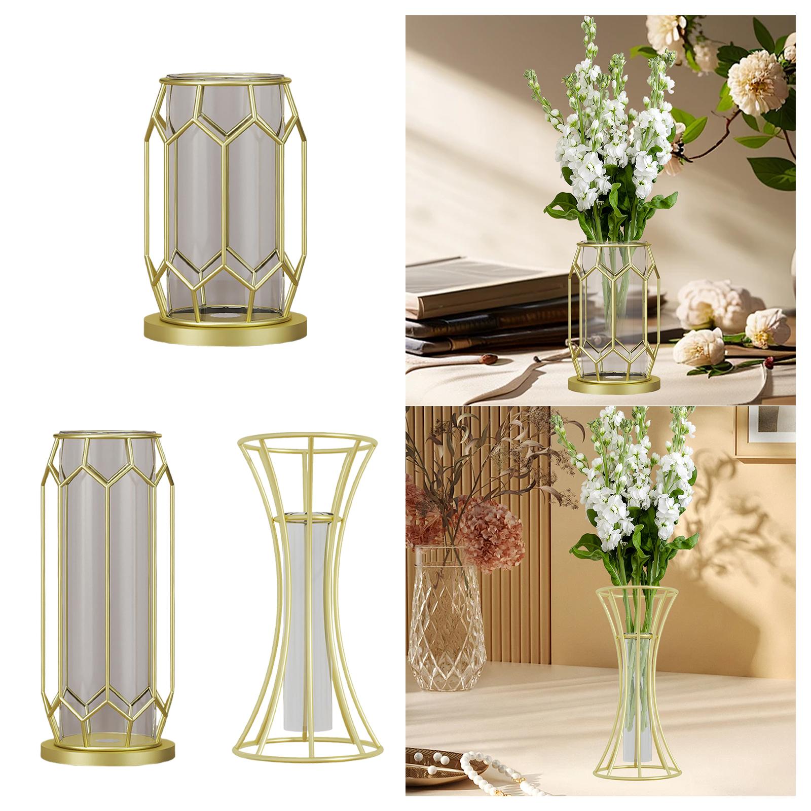 Glass Flower Vase Aesthetic Tabletop Ornament for Bedroom Dining Table Party Small Rhombus