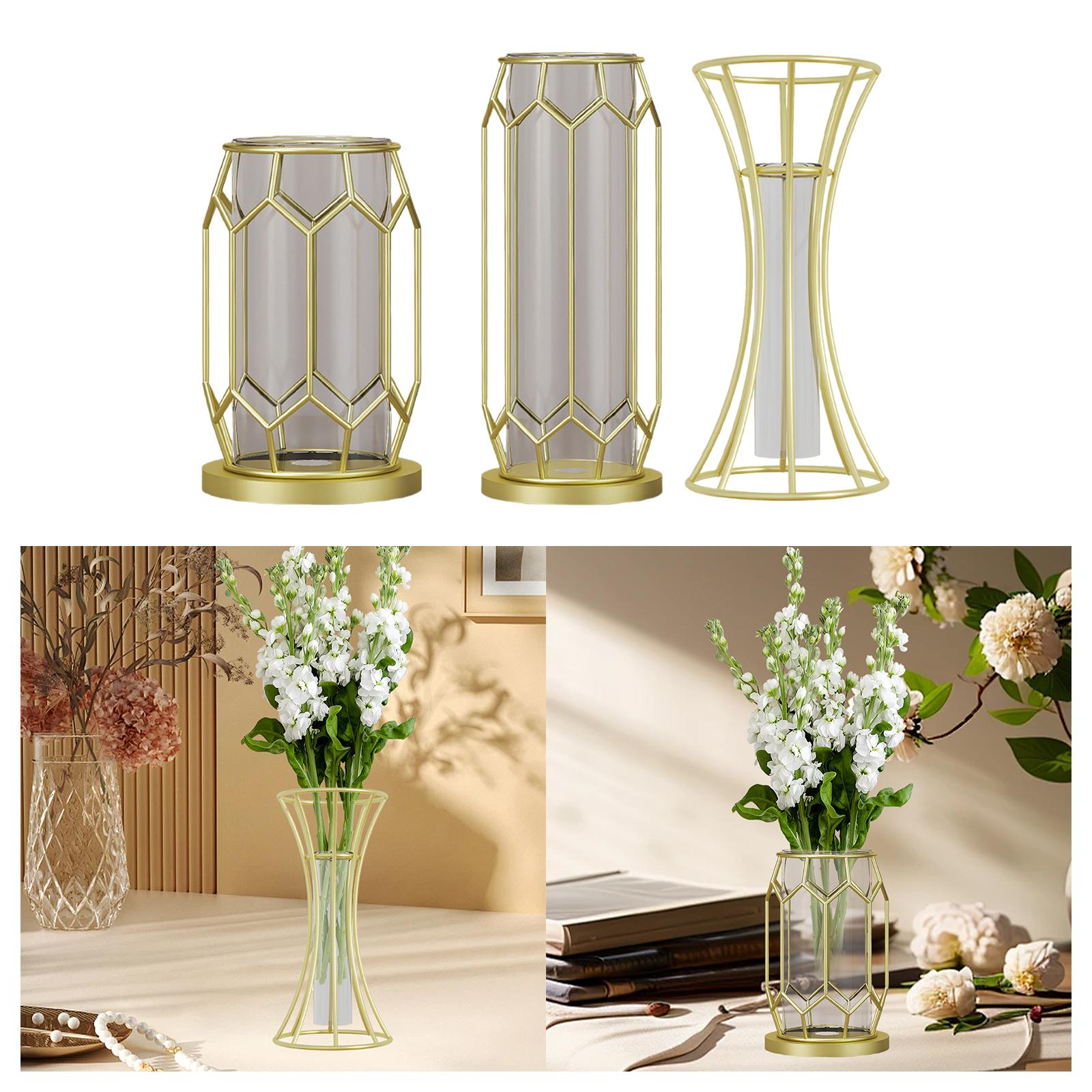 Glass Flower Vase Aesthetic Tabletop Ornament for Bedroom Dining Table Party Small Rhombus