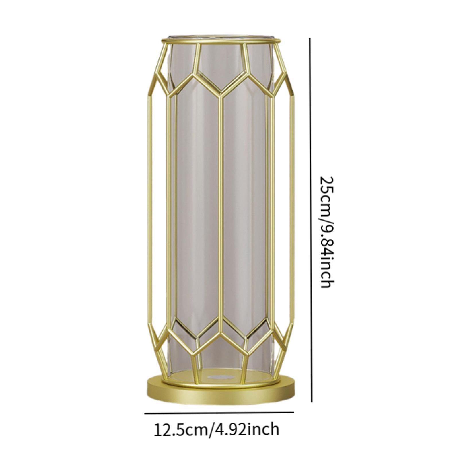 Glass Flower Vase Aesthetic Tabletop Ornament for Bedroom Dining Table Party Large Rhombus